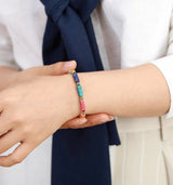 Armband mit 7 farbigen Chakren-Steinen aus Jaspis – Mondtanz-Charms