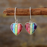 Handmade 7 chakra stone dangle earrings for energy and balance - Moon Dance Charms