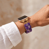 Apple Watch Band With Beads | Stretchable - Purple For Women