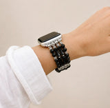 Black Beaded Aple Watch Band Women - Moon Dance Charms