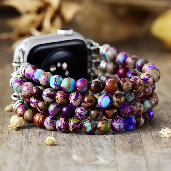 Violet Apple Watch Beaded Band