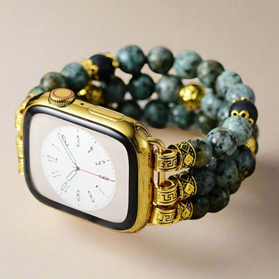 African Turquoise Beaded Band For Apple Watch