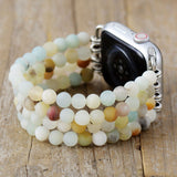 Amazonite Beaded Apple Watch Band Bracelet For Women