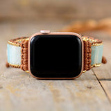 Bracelet Apple Watch en perles Amazonite Boho - Charmes de danse de la lune