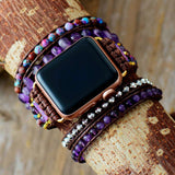 Amethist Boho kralenband voor Apple Watch - Moon Dance Charms