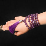 Amethyst Mala Beads Necklace 108 - Moon Dance Charms