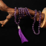 Amethyst Mala Beads Necklace 108 - Moon Dance Charms