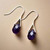 Pendientes colgantes de piedra natural amatista