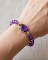 amethyst beaded bracelet for calm and meditation - Moon Dance Charms