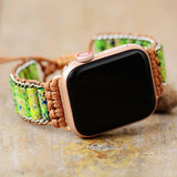 Apple Watch Band Boho avec jaspe vert - Moon Dance Charms