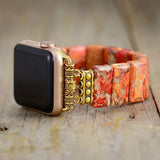 Bracelet Apple Watch avec perles extensible - Orange - Charms Danse de Lune