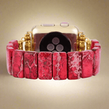 Red Apple Watch Band With Beads Stretchable Red For Women