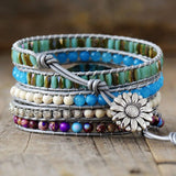 Aqua Aura Wickelarmband - Mondtanz Charms