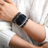 Zwarte Apple Watch Bandje Vrouw Boho - Moon Dance Charms