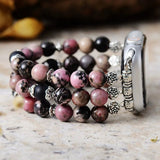 Zwarte rhodoniet kralenband voor Apple Watch - Moon Dance Charms