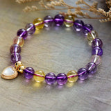 Bliss Amethysts and Citrine Stone Bracelet - Moon Dance Charms