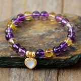 Bliss Amethysts and Citrine Stone Bracelet - Moon Dance Charms