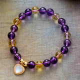 Bliss Amethysts and Citrine Stone Bracelet - Moon Dance Charms