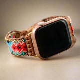 Boho braided apple watch band for women