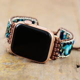 Boho Apple Watch Band Perlé Ciel Bleu - Moon Dance Charms
