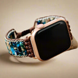 Boho Apple Watch Band Perlé Ciel Bleu - Moon Dance Charms