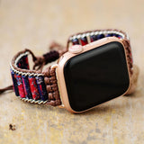 Bracelet Boho Apple Watch avec Jaspe Rouge - Moon Dance Charms