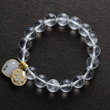 Clear quartz crystal stretch bracelet for clarity and positive energy - Moon Dance Charms