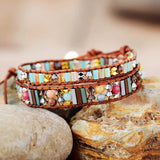 Double Leather Wrap Bracelet - Moon Dance Charms