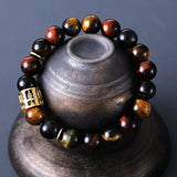 Dubbele Bescherming Armband met Tijgeroog & Zwarte Onyx - Moon Dance Charms