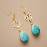 Amazonite stone dangle earrings for calm and truth - Moon Dance Charms