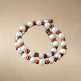 Choker en cuir avec perles d'eau douce fait main - Charms Danse de Lune