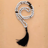 Howlite mala necklace 108 beads for awareness and clarity - Moon Dance Charms