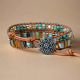 Turquoise zaadkralen dubbele wikkelarmband voor geluk - Moon Dance Charms