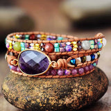 Intuition Amethyst- und Perlenwickelarmband - Moon Dance Charms
