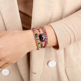 Intuition Amethyst und Perlen Wickelarmband - Moon Dance Charms