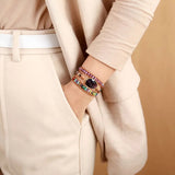 Intuition Amethyst- und Perlenwickelarmband - Moon Dance Charms