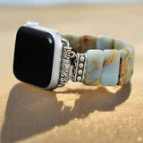 Jaspis Apple Watch bandje voor vrouwen – handgemaakt stretch kralen ontwerp | Moon Dance Charms