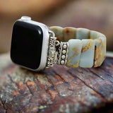 Jaspis Apple Watch bandje voor vrouwen – handgemaakt stretch kralen | Moon Dance Charms
