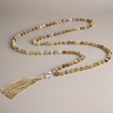 jasper knotted mala 108 beads