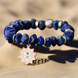 Pulsera de Piedras de Lapislázuli y Amatista - Charms Moon Dance
