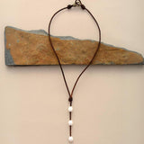 Gargantilla Collar de Cuero y Perlas - Moon Dance Charms