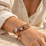 Leather Beaded Cuff Bracelet - Moon Dance Charms