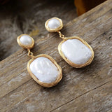 Wire Wrapped Pearl Earrings