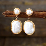 Wire Wrapped Pearl Earrings