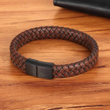 Bruine Leren Armband Voor Heren - Moon Dance Charms