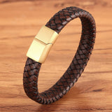 Bruine Leren Armband Voor Heren - Moon Dance Charms