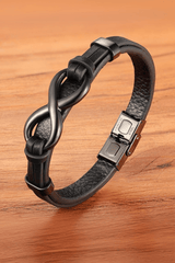Heren Geluk & Fortuin Leren Armband - Moon Dance Charms