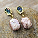 Boucles d'oreilles à tige en perles et coquillages - Moon Dance Charms