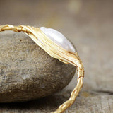 Parel Draadgewikkelde Manchetarmband - Moon Dance Charms