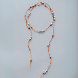 Collier Ras de Cou en Cuir Perles - Moon Dance Charms